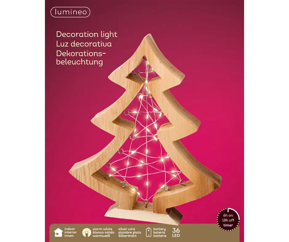 Micro LED Wooden Frame Tree - Medium