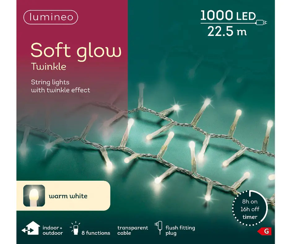 Soft Glow Compact LED Lights - 1000 - Transparent/Warm White