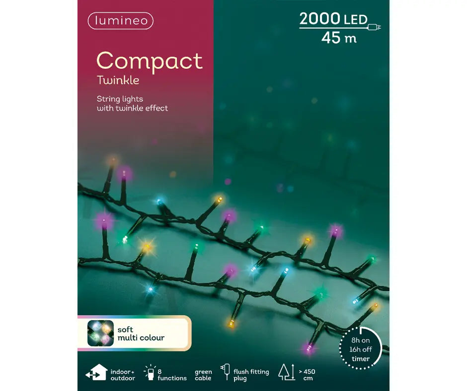 Compact LED Lights - 2000 -  Soft Multicoloured