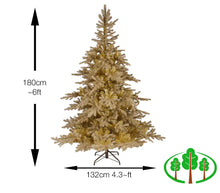 Load image into Gallery viewer, 180cm Tiffany Fir - Gold Glitter
