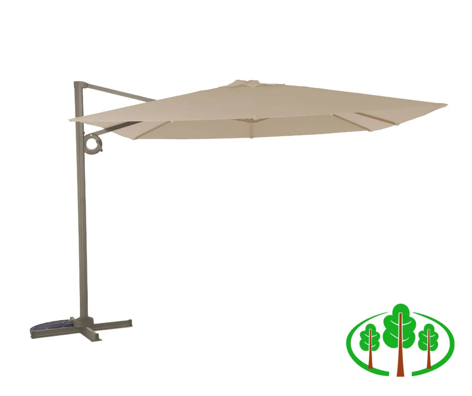 Deluxe 3m Square Cantilever Parasol - Taupe