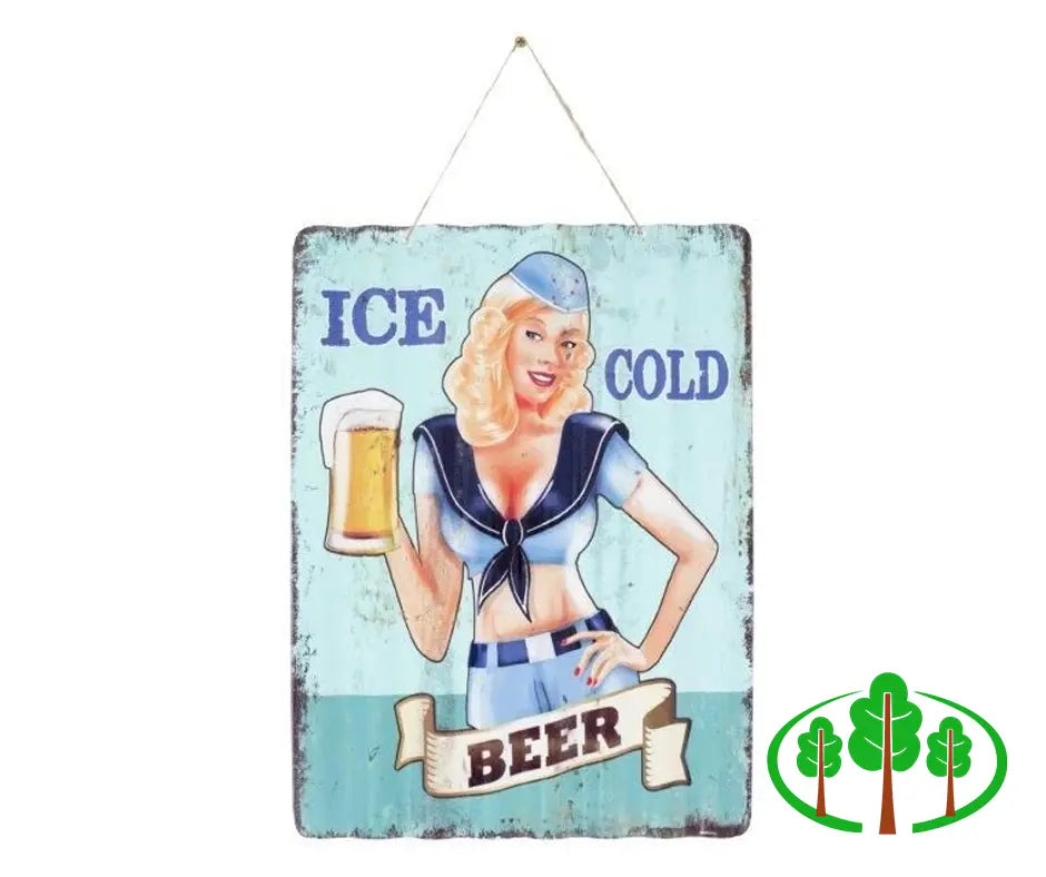 Garden Sign - Ice Cold Beer -Corrugated
