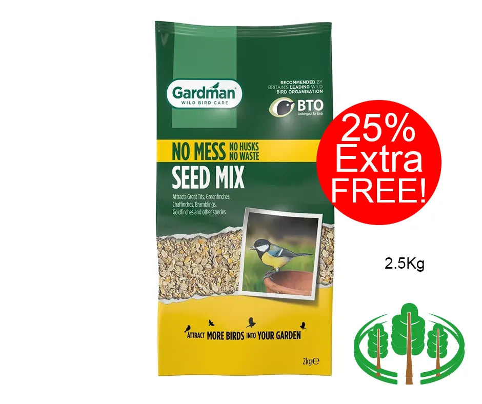 Gardman No Mess Seed Mix 2kg + 25% Extra FREE