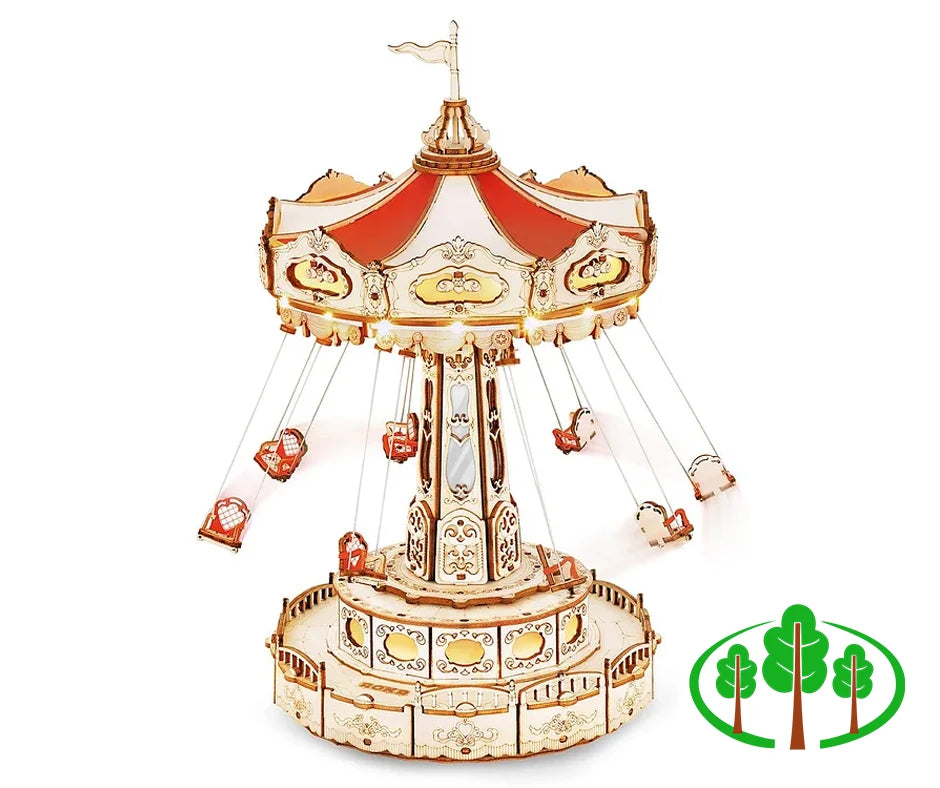 Swing Ride DIY Music Box 3D Wooden Puzzle