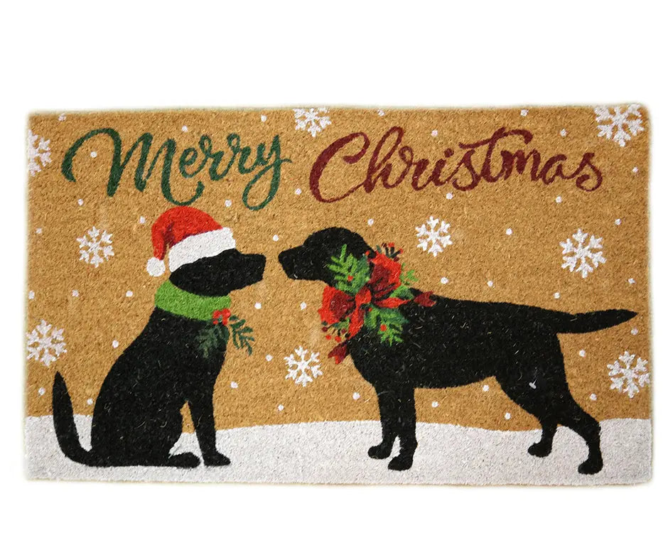 Canine Merry Christmas Coir Door Mat