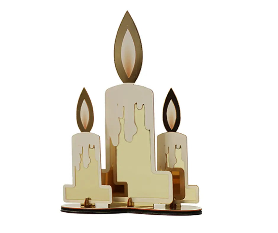 Gold Candles Mirror Table Decoration