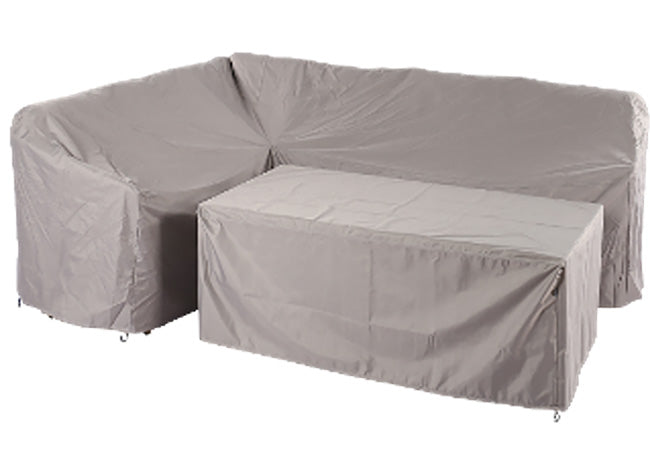 Eton Grand Rectangular Gas Fire Pit Casual Dining Set with Free 2 Seat Bench Cover (5 parts)
