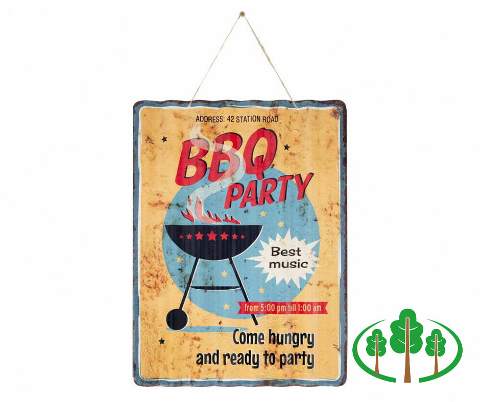 Garden Sign - BBQ Party - Corrugated